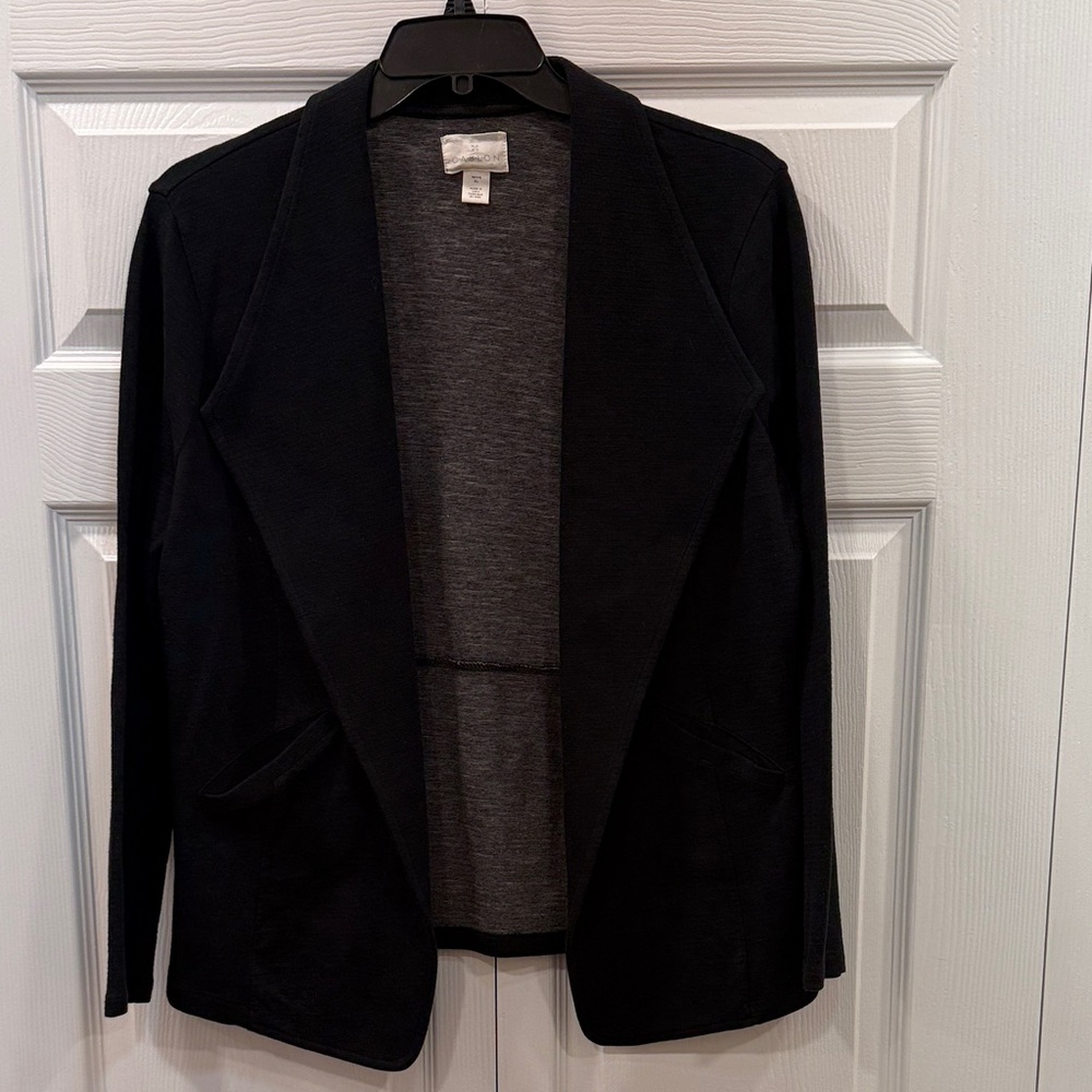 Caslon Black Textured Blazer Size XLP Cotton